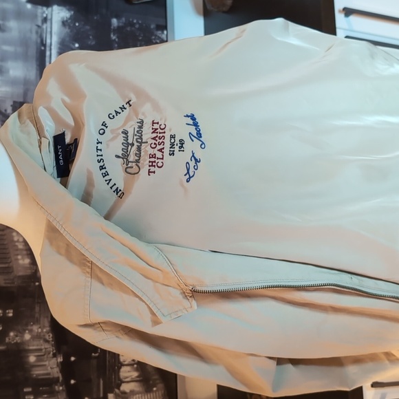 The Gant Classic Men's XL Beige Harrington Preppy College Jacket . - Picture 9 of 16